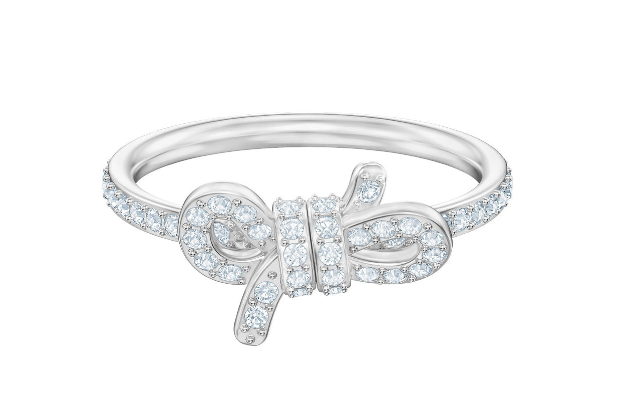 Swarovski 5474934 Lifelong Bow Ring White Rhodium Plated Size 50