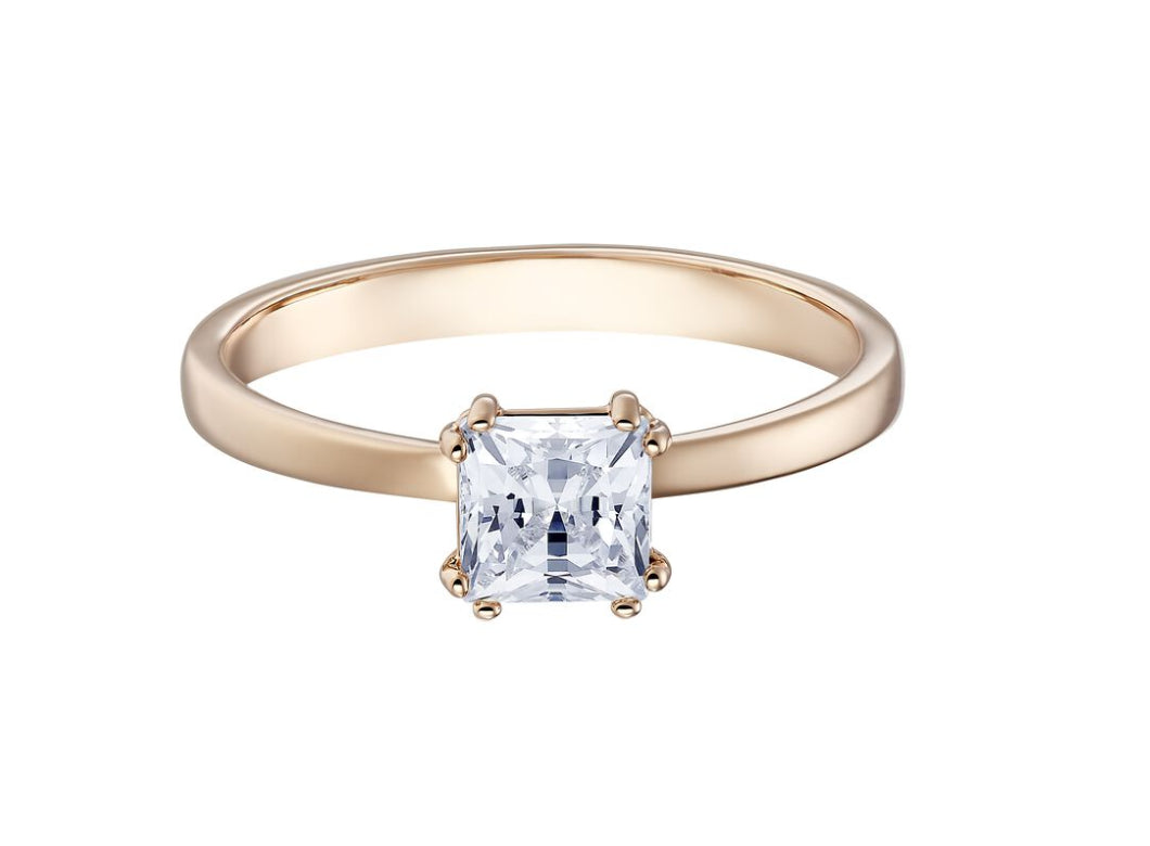 Swarovski 5515779 Attract Ring Square cut White Plac. Rose Gold Size 58