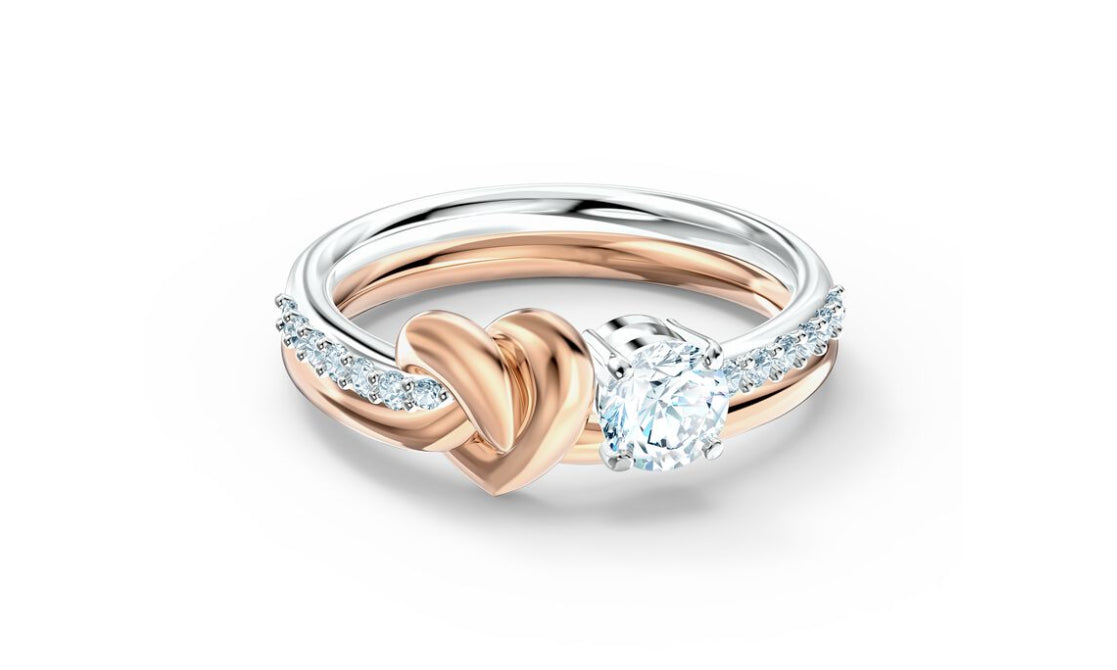 Swarovski 5535397 Anello Lifelong Heart Bianco Mix Di Finiture Taglia 60