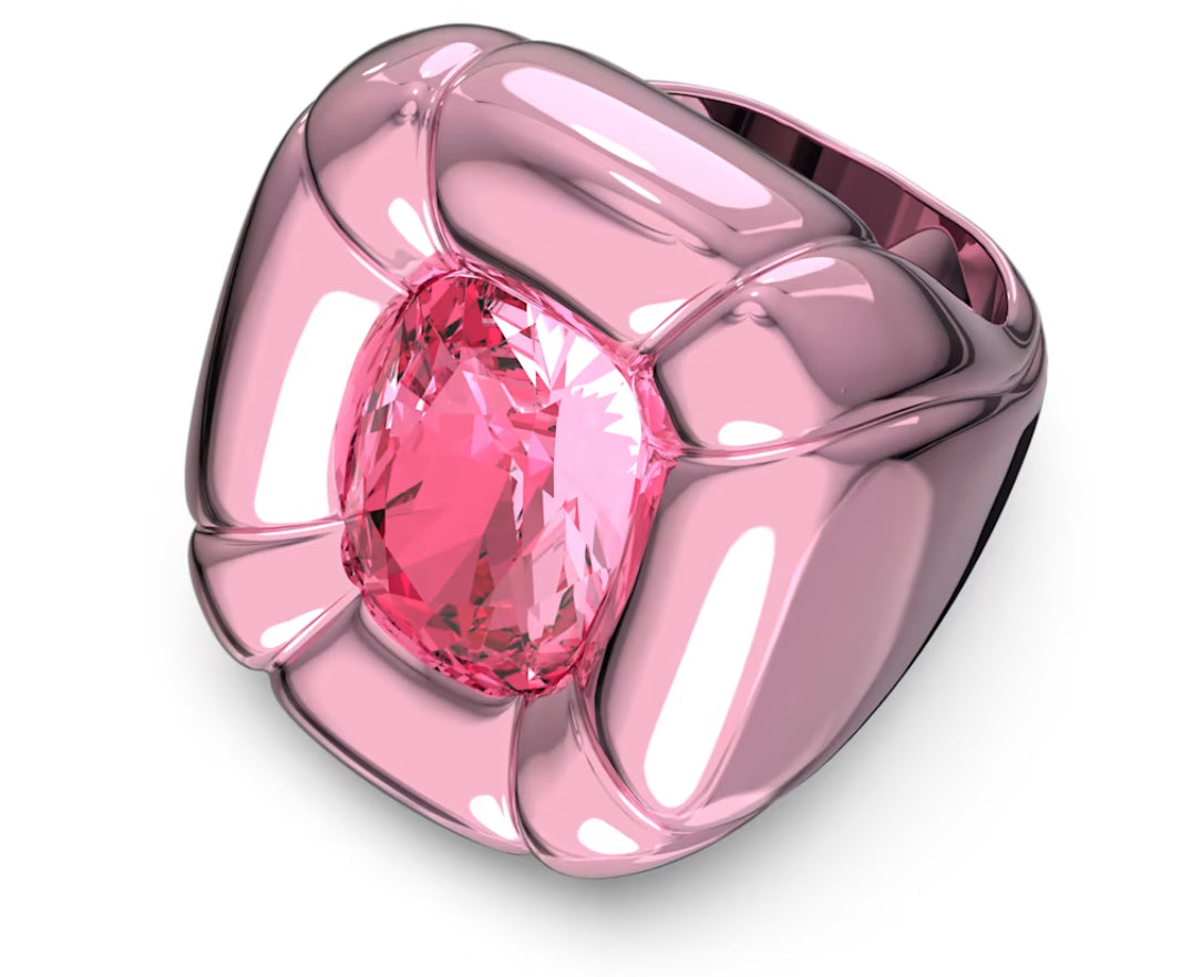 Swarovski 5609723 Pink Cushion Cut Dulcis Cocktail Ring Size 58