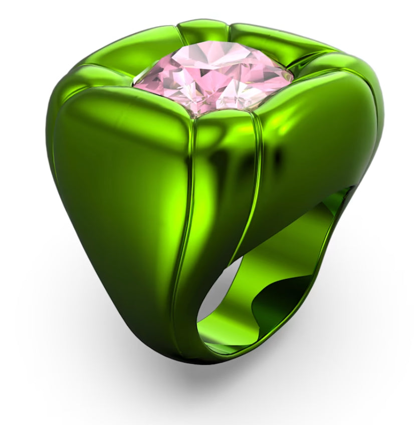 Swarovski 5609724 Green Cushion Cut Dulcis Cocktail Ring Size 58
