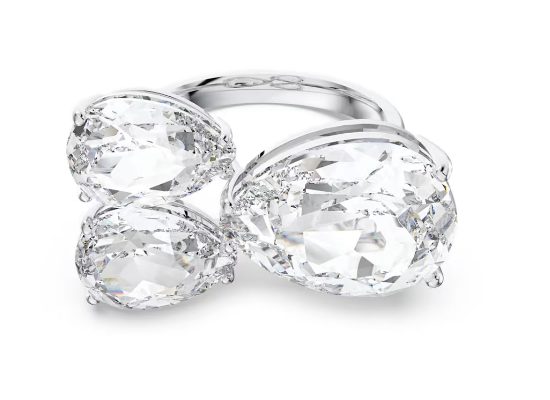 Swarovski 5610395 Anello cocktail Millenia Taglio Pear Bianco Rodio Taglia 60