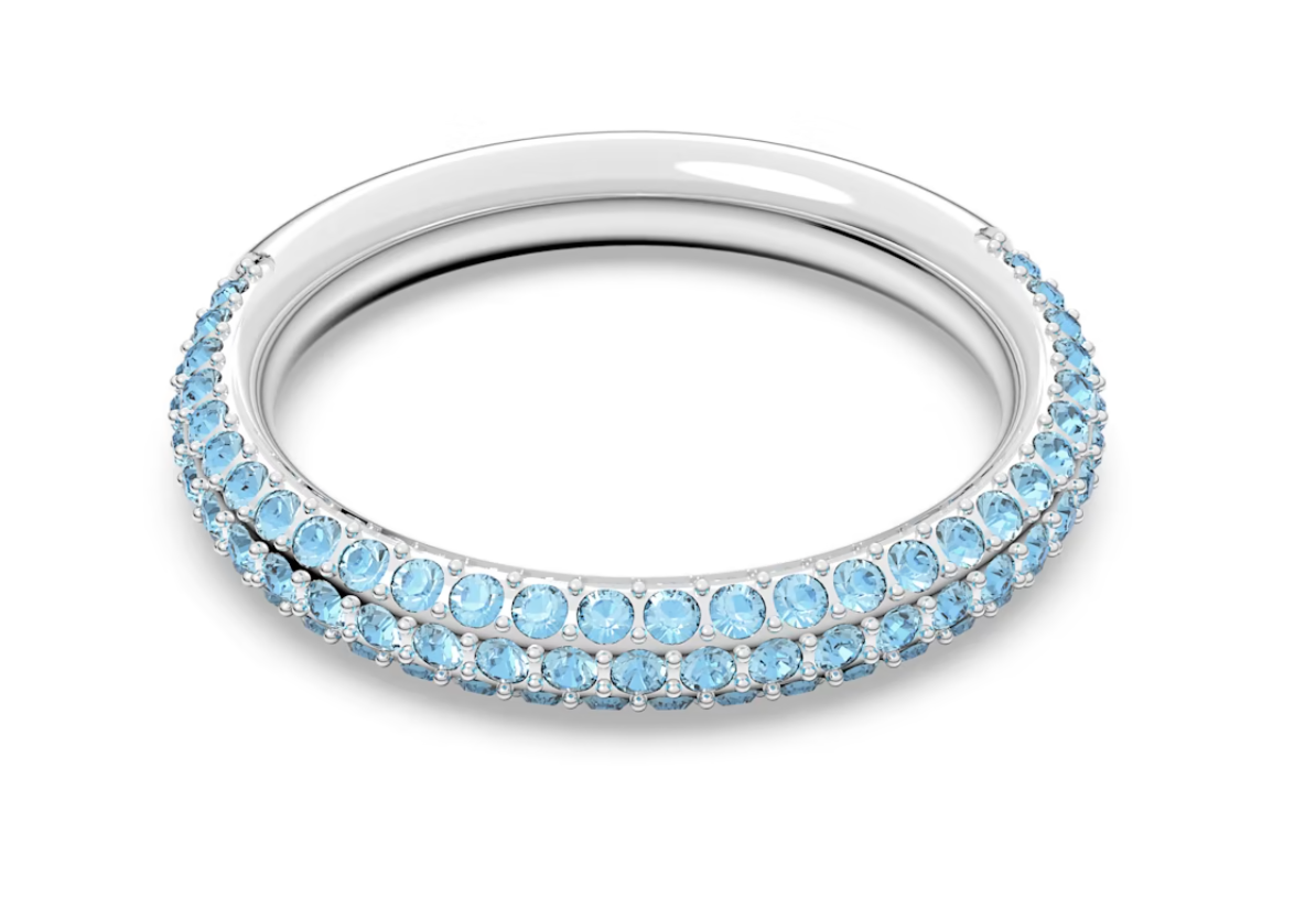 Swarovski 5642904 Anello Stone Blu Placcato Rodio Taglia 60