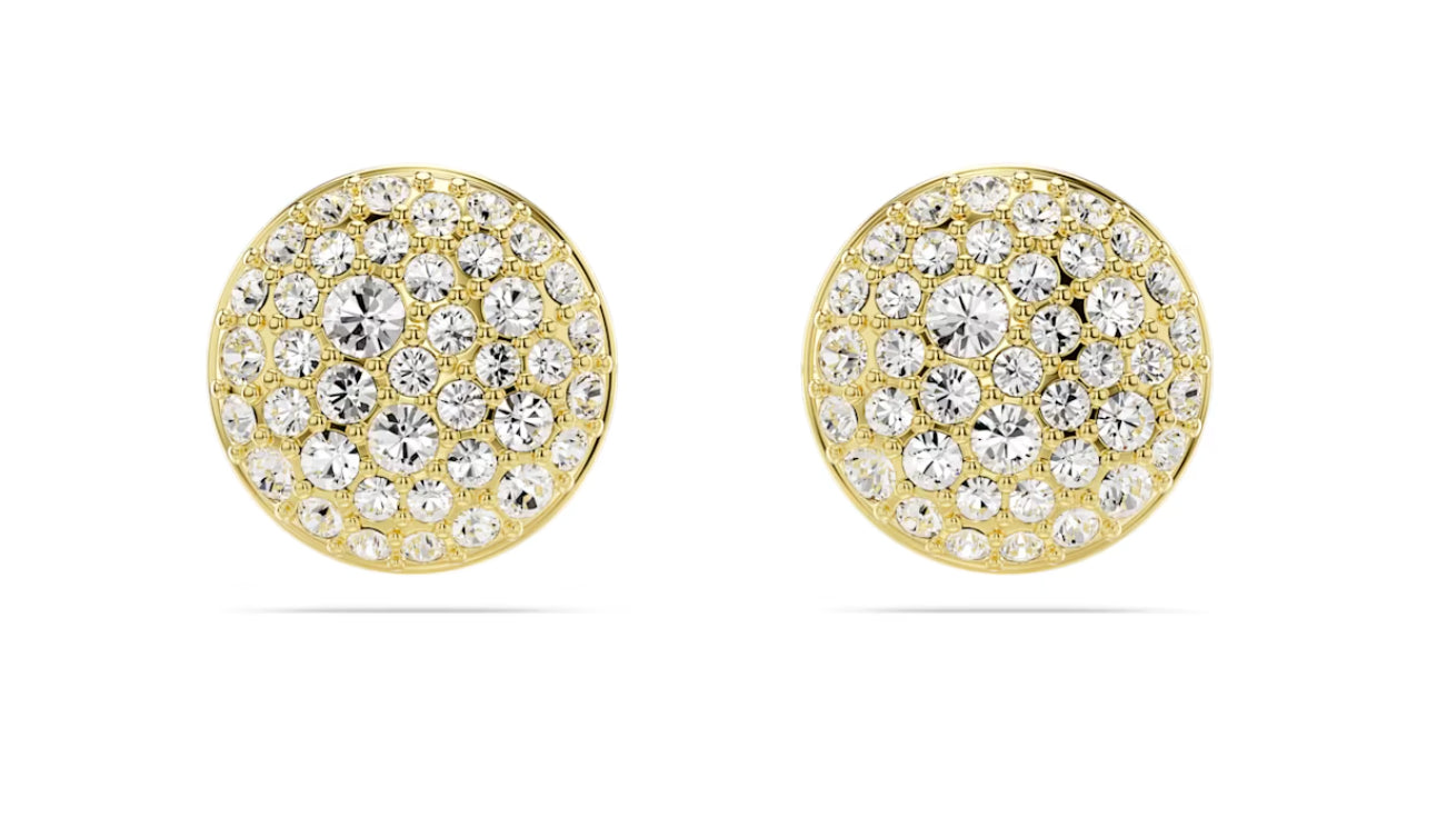 Swarovski 5683444 Orecchini a lobo Meteora Bianchi Placcato Oro