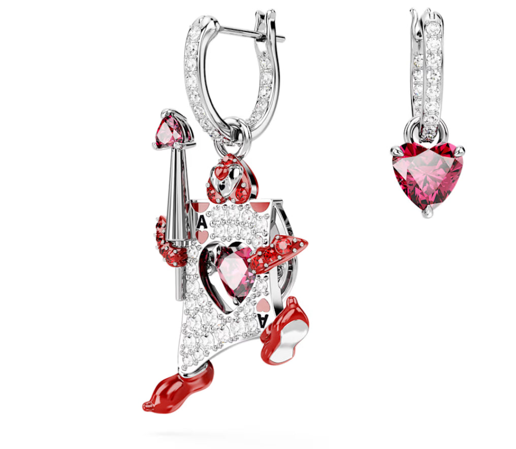 Swarovski 5682810 Alice im Wunderland asymmetrische Ohrringe Rote Spielkarte