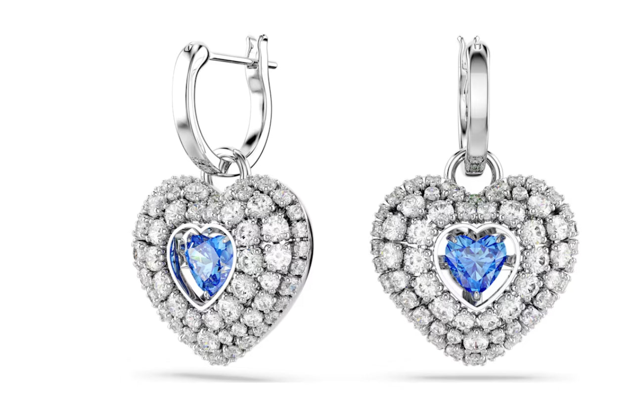 Swarovski 5680392 Hyperbola Blue Heart Ohrhänger rhodiniert
