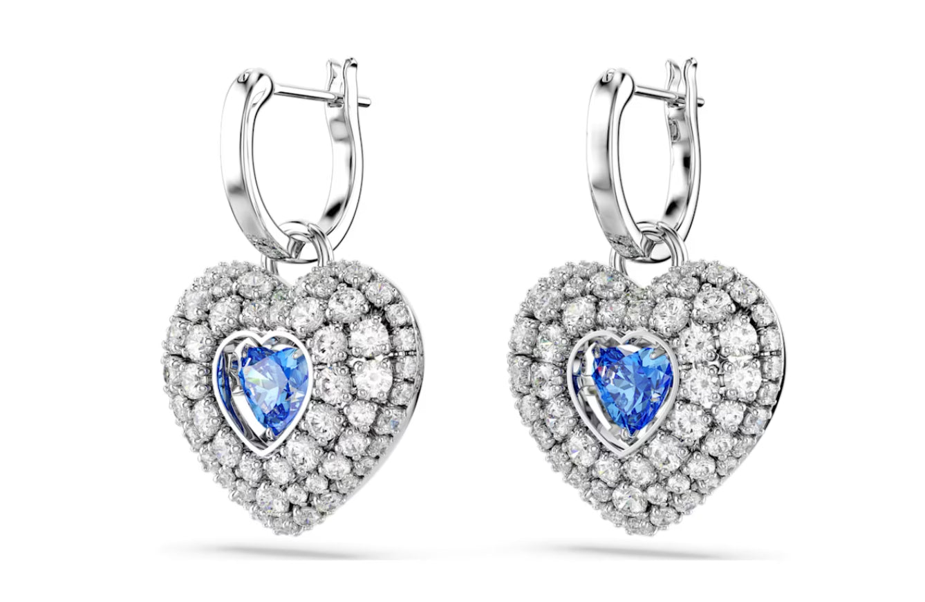Swarovski 5680392 Hyperbola Blue Heart Ohrhänger rhodiniert