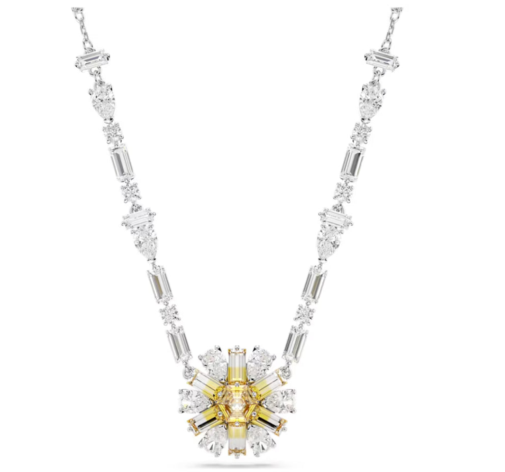 Swarovski 5679916 Idyllia Yellow Flower rhodinierte Halskette