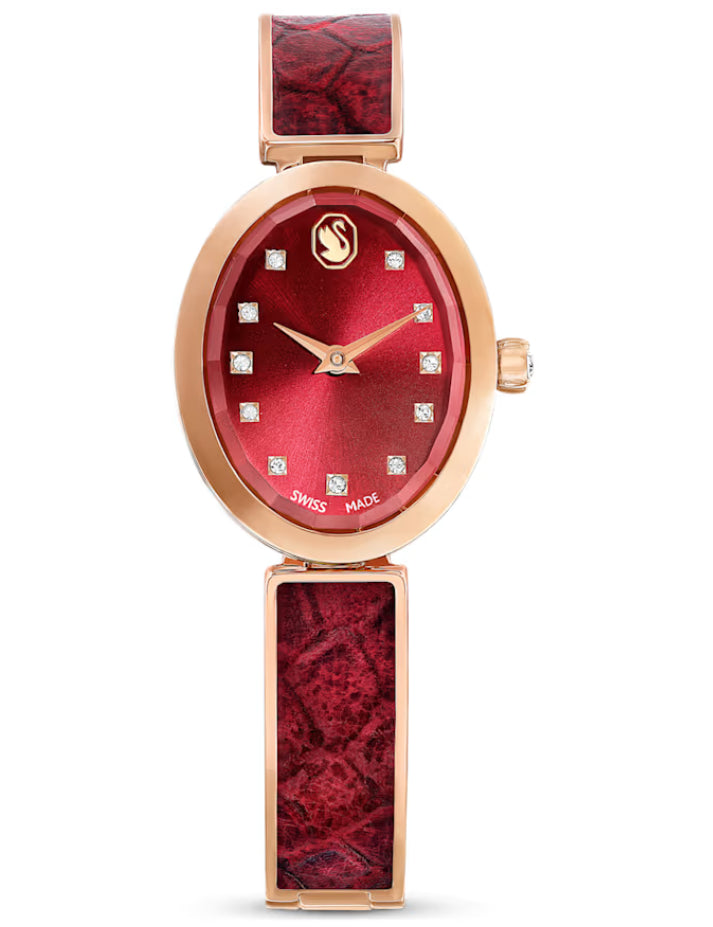 Swarovski 5675998 Crystal Rock Oval Watch with Rose Gold Metal Bracelet