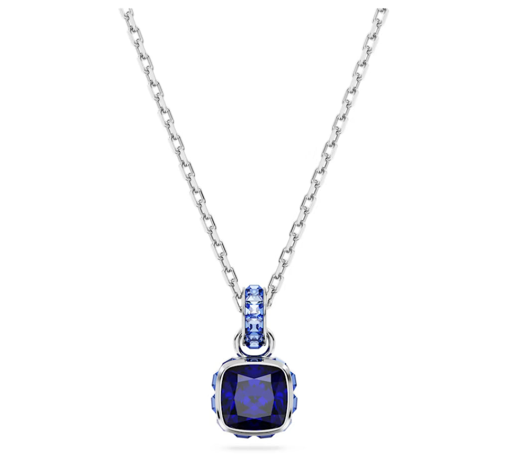 Swarovski 5651790 Pendente Birthstone Taglio squadrato Settembre Blu Pla. Rodio