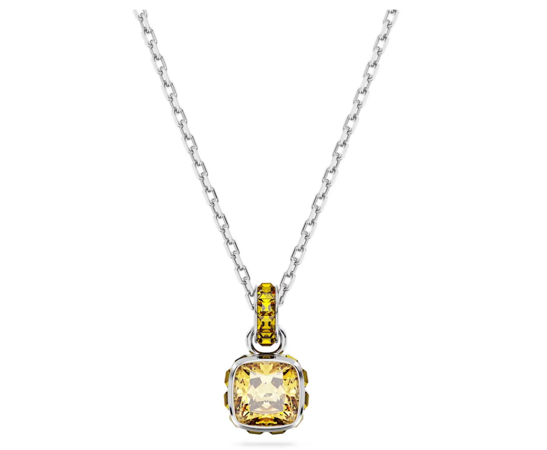 Swarovski 5651792 Pendente Birthstone Taglio squadrato Novembre Giallo Pl. Rodio