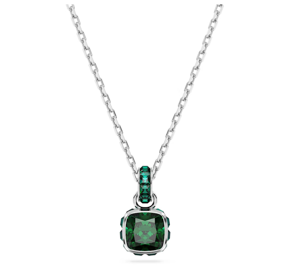 Swarovski 5651793 Pendente Birthstone Taglio squadrato Maggio Verde Pla. Rodio