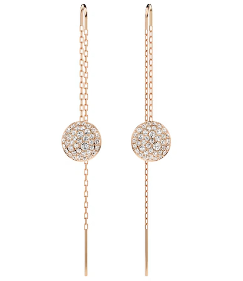 Swarovski 5689427 Weiße Meteora-Anhänger-Ohrringe, rosévergoldet