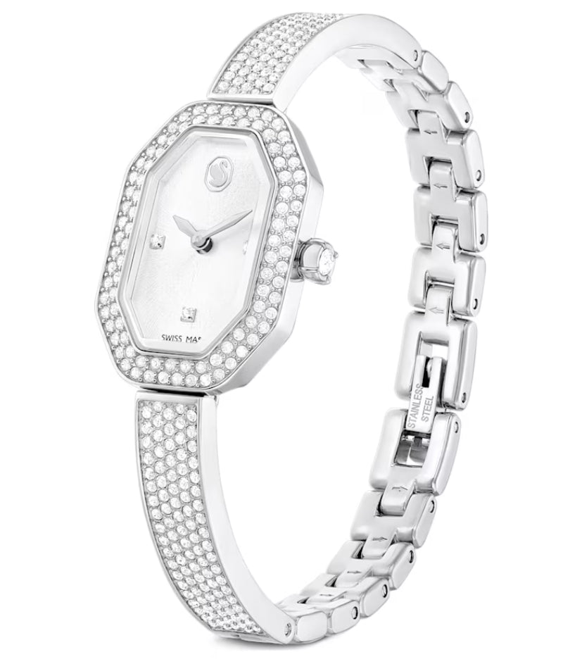 Swarovski 5672977 Dextera Bangle Watch Metal Bracelet Silver Tone