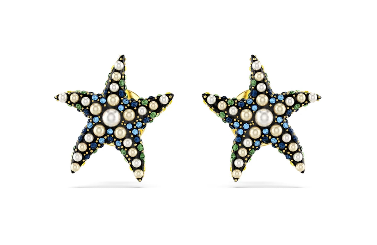 Swarovski 5684162 Idyllia Starfish Kleine Ohrstecker Mehrfarbig Gold