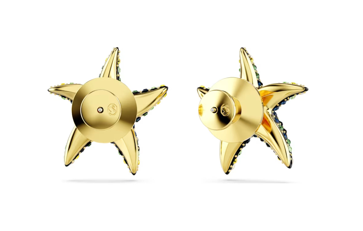 Swarovski 5684162 Idyllia Starfish Kleine Ohrstecker Mehrfarbig Gold