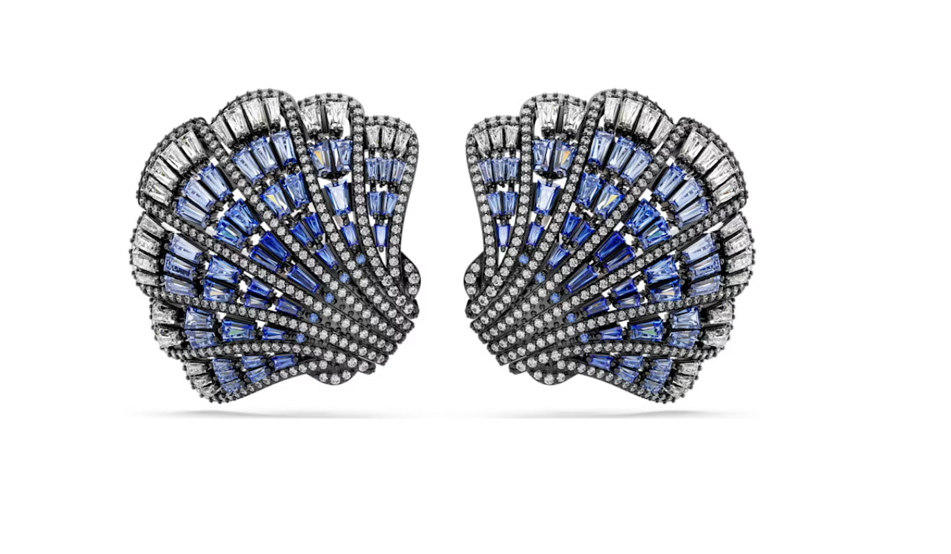 Swarovski 5683033 Idyllia Blue Shell Clip Earrings Mix of finishes