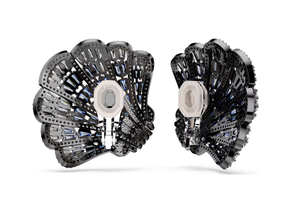 Swarovski 5683033 Idyllia Blue Shell Clip Earrings Mix of finishes
