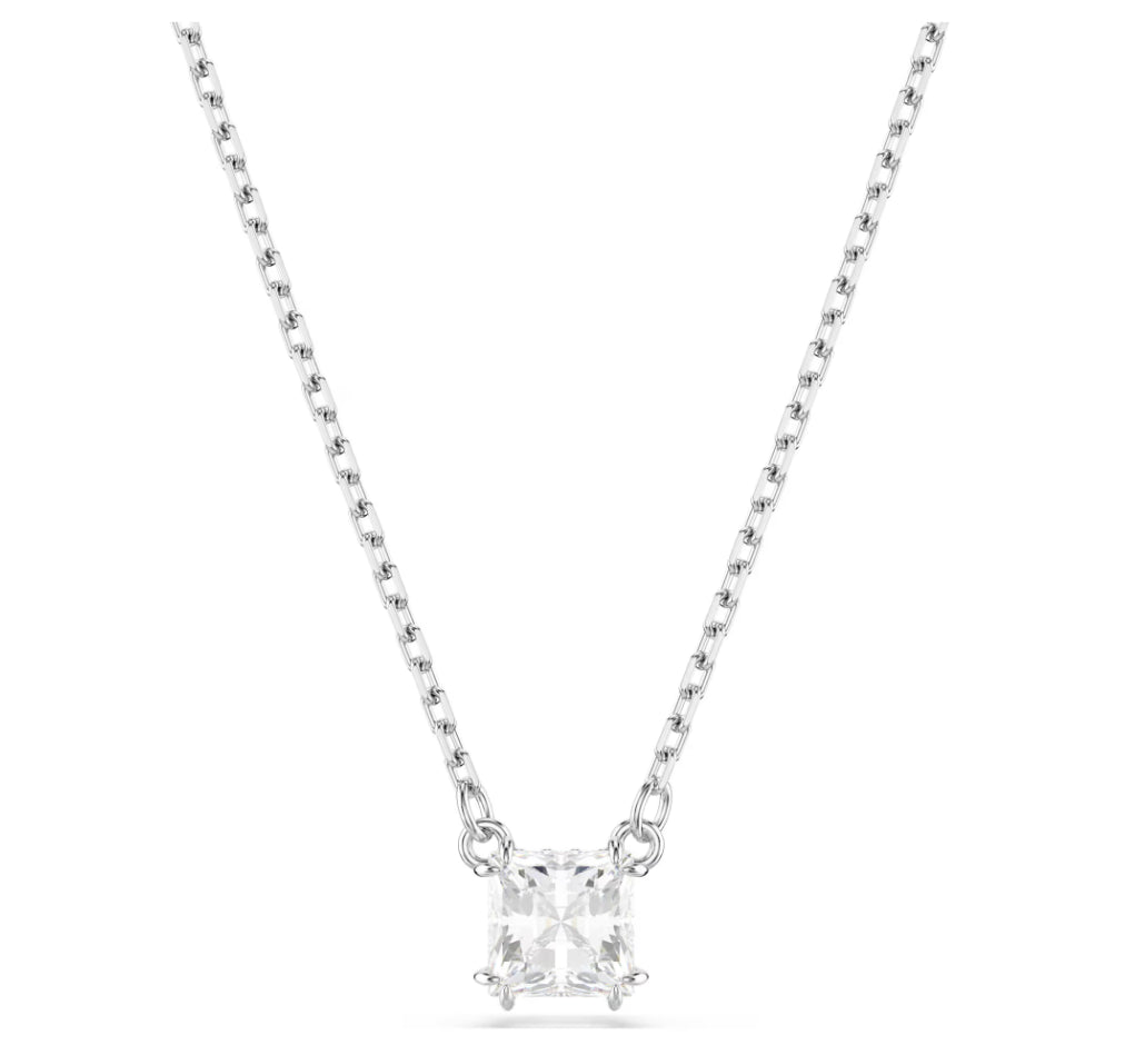 Swarovski 5701903 Pendente Stilla Taglio squadrato Bianco Placcato Rodio