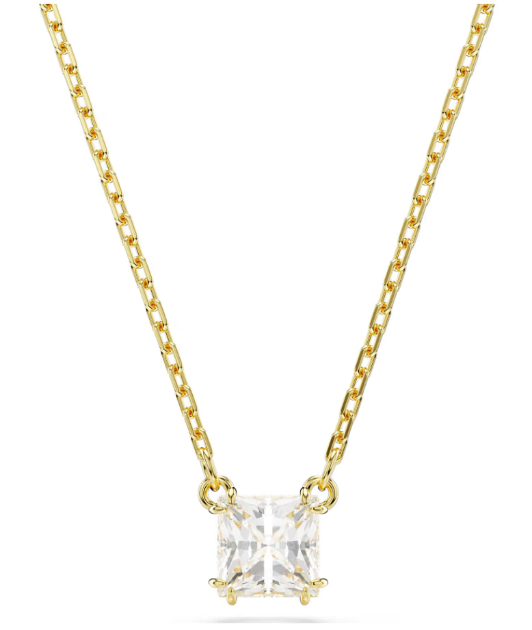 Swarovski 5693153 Pendente Stilla Taglio squadrato Bianco Placcato Oro