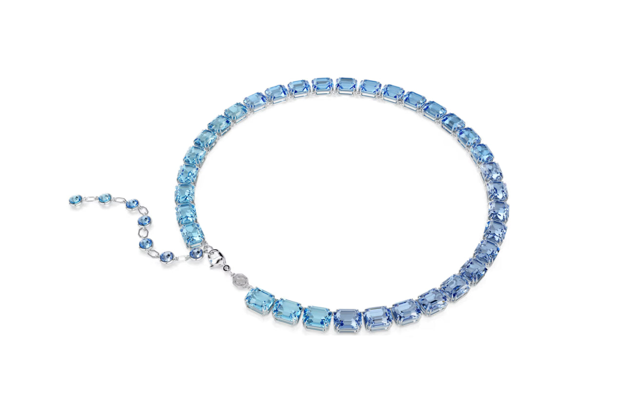 Swarovski 5694136 Collana Millenia Taglio Octagon Sfumatura di colore Blu Rodio