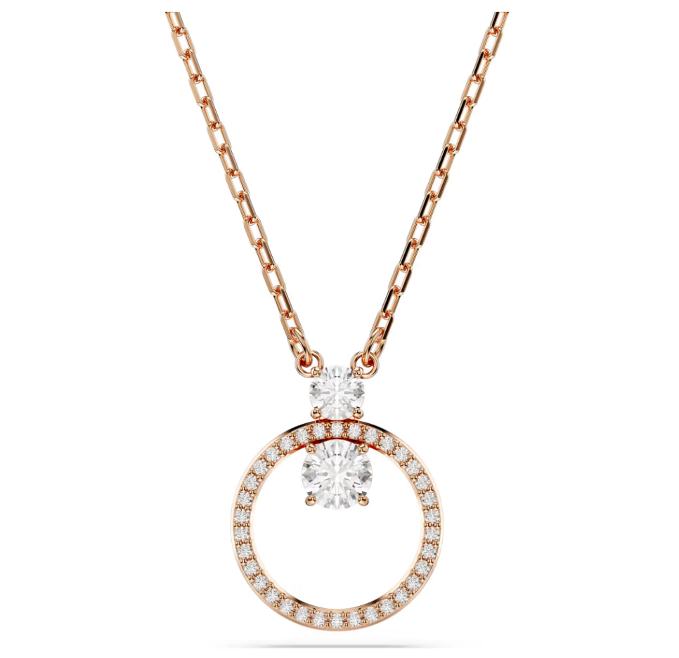 Swarovski 5692266 Constella Round Cut Anhänger, weiß rosévergoldet