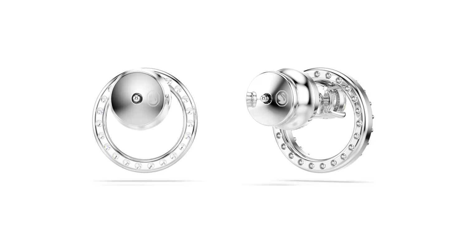 Swarovski 5692262 Orecchini a lobo Constella Taglio Round Bianchi Rodio