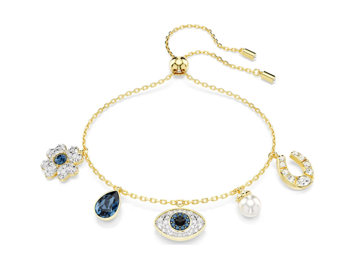 Swarovski 5692162 Symbolica Vierblättriges Kleeblatt-Hufeisenarmband mit bösem Blick