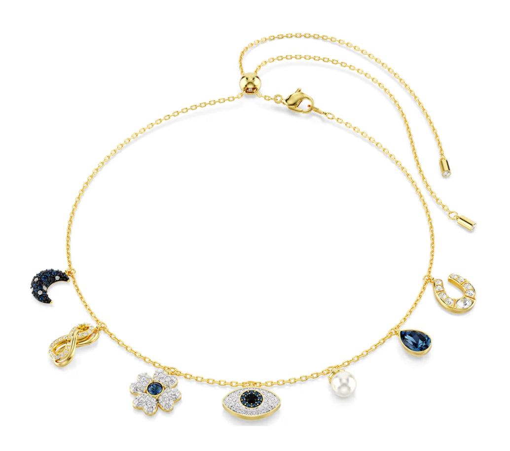 Swarovski 5692164 Symbolica Moon Infinity vierblättriges Kleeblatt Evil Eye Halskette Eisen
