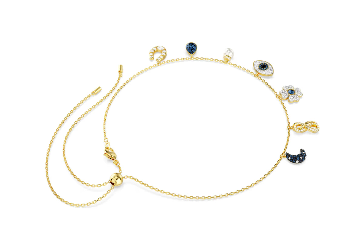 Swarovski 5692164 Symbolica Moon Infinity vierblättriges Kleeblatt Evil Eye Halskette Eisen