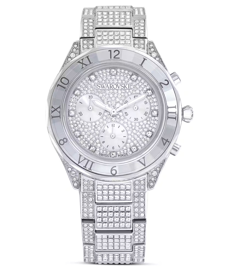 Swarovski 5668845 Dextera Lux Uhr, Metallarmband, silberfarbener Stahl