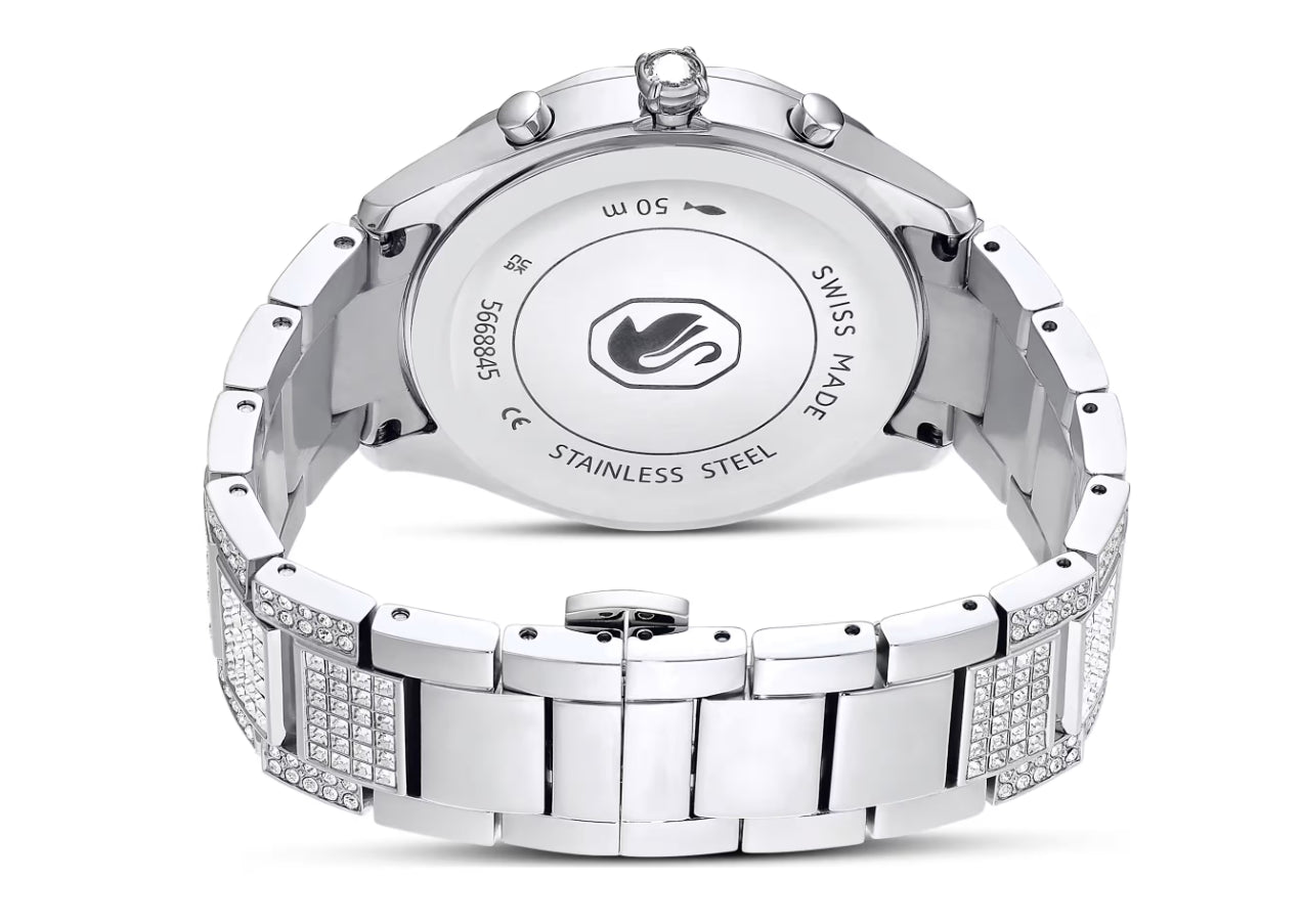 Swarovski 5668845 Dextera Lux Uhr, Metallarmband, silberfarbener Stahl