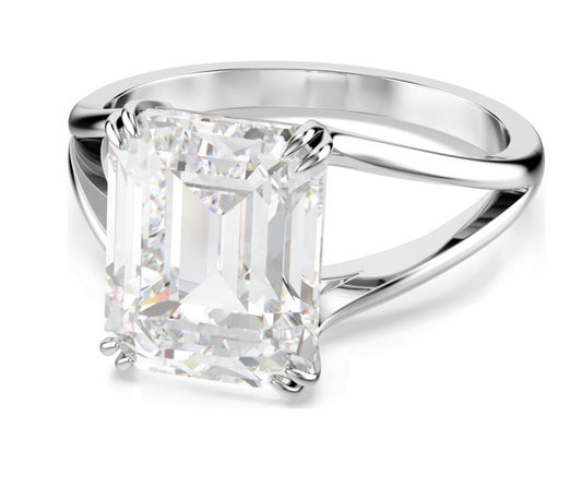 Swarovski 5697986 Anello da cocktail Stilla Taglio ottagonale bianco Rodio T.58