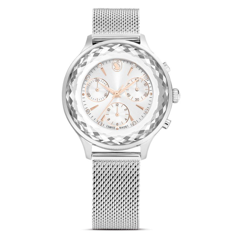 Swarovski 5677503 Orologio Nova Chrono Bracciale in metallo Argentato Acciaio