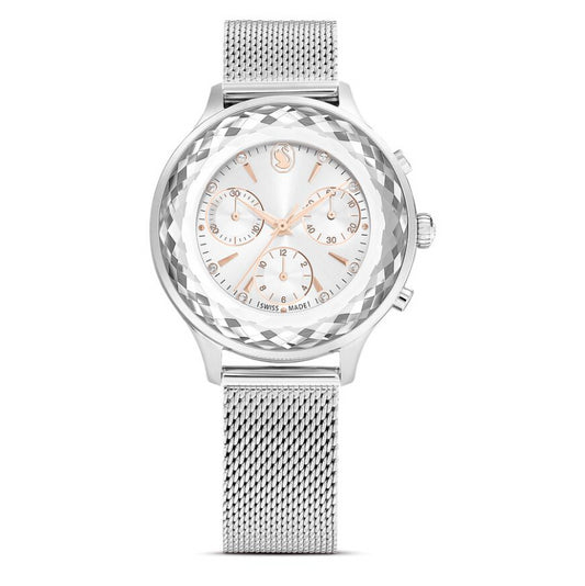 Swarovski 5677503 Orologio Nova Chrono Bracciale in metallo Argentato Acciaio