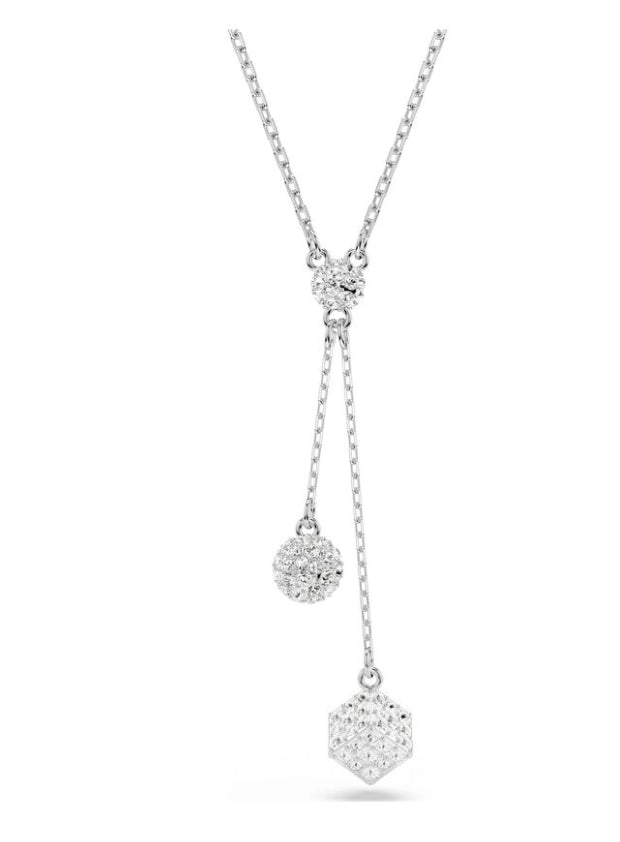Swarovski 5693207 Pendente Dextera Taglio Round Sfera e cubo Bianco Rodio