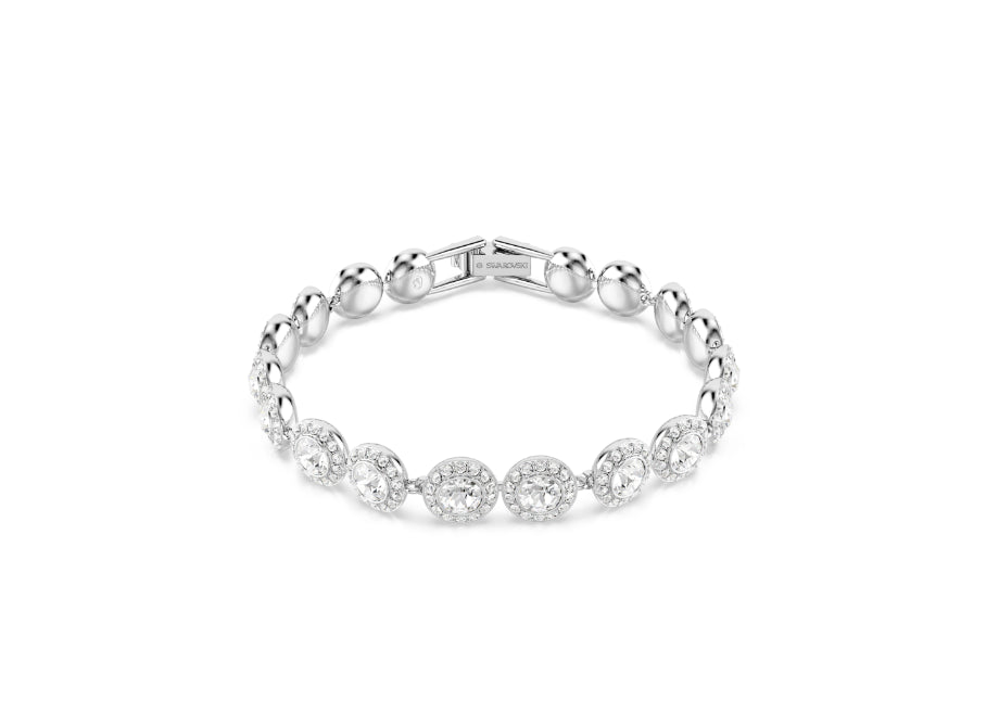 Swarovski 5682279 Braccialetto Una Taglio Round Bianco Rodio Taglia M
