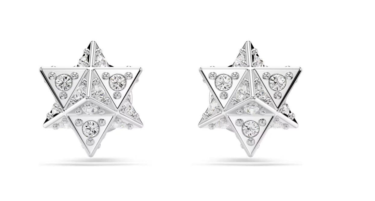 Swarovski 5700322 Orecchini a lobo Dextera Taglio Round Stella Bianchi