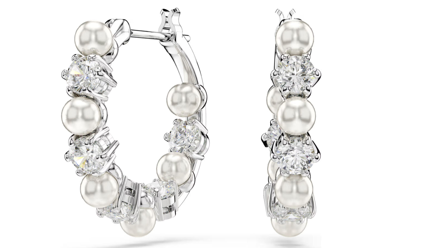 Swarovski 5709256 Orecchini pendenti Matrix Bianchi