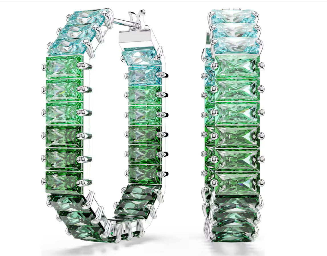 Swarovski 5705787 Orecchini a cerchio Matrix Verdi