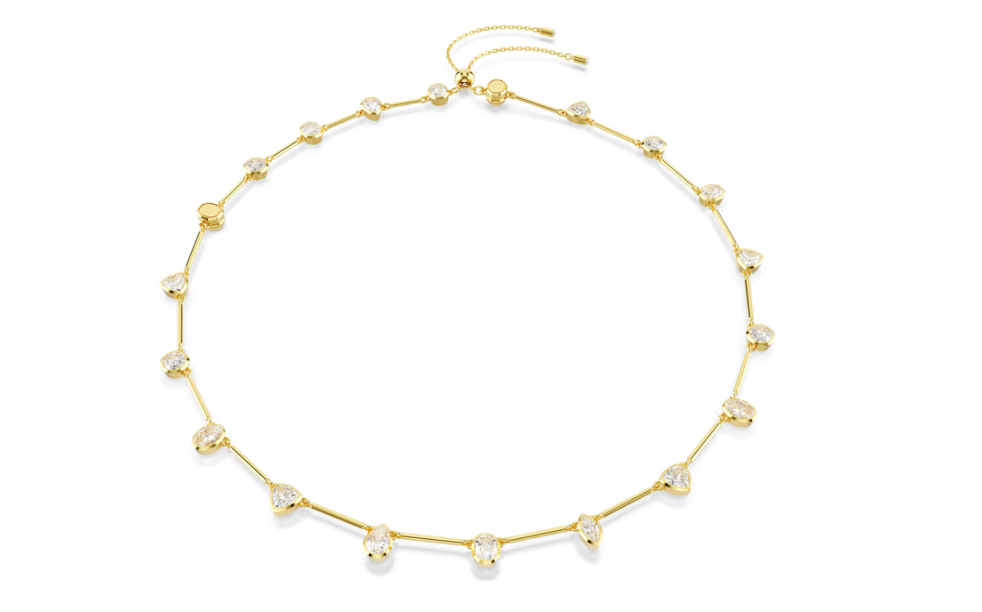 Swarovski 5705481 Collana Tennis Imber Bianca, Placcato color oro
