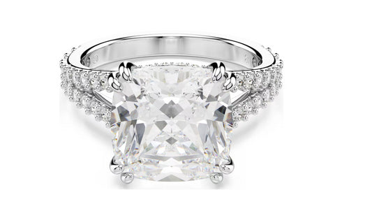 Swarovski 5709901 Anello Stilla Taglio squadrato, Bianco, taglia 52