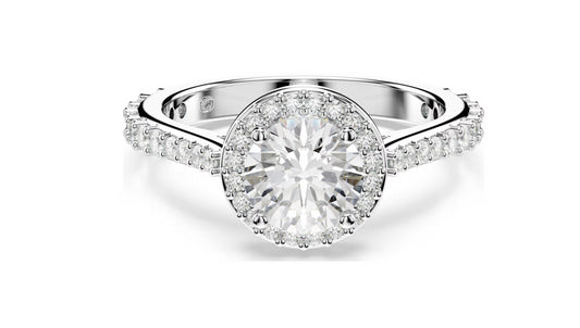 Swarovski 5717931 Anello Una Angelic Taglio Round, Bianco Taglia 60