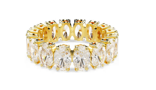 Swarovski 5707189 Anello Matrix Bianco, Placcato color oro taglia 50