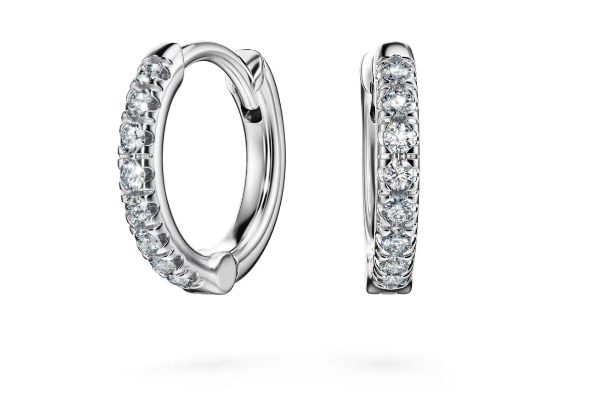 Swarovski 5699135 Orecchini a cerchio Eternity Piccoli Oro bianco