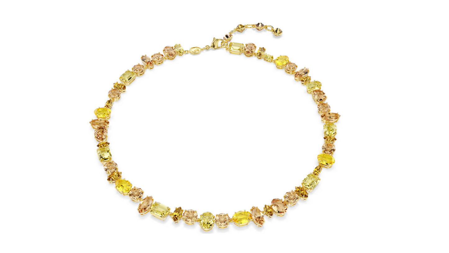 SWAROVSKI 5718071 Collana Tennis Gema Giallo Placcato color oro