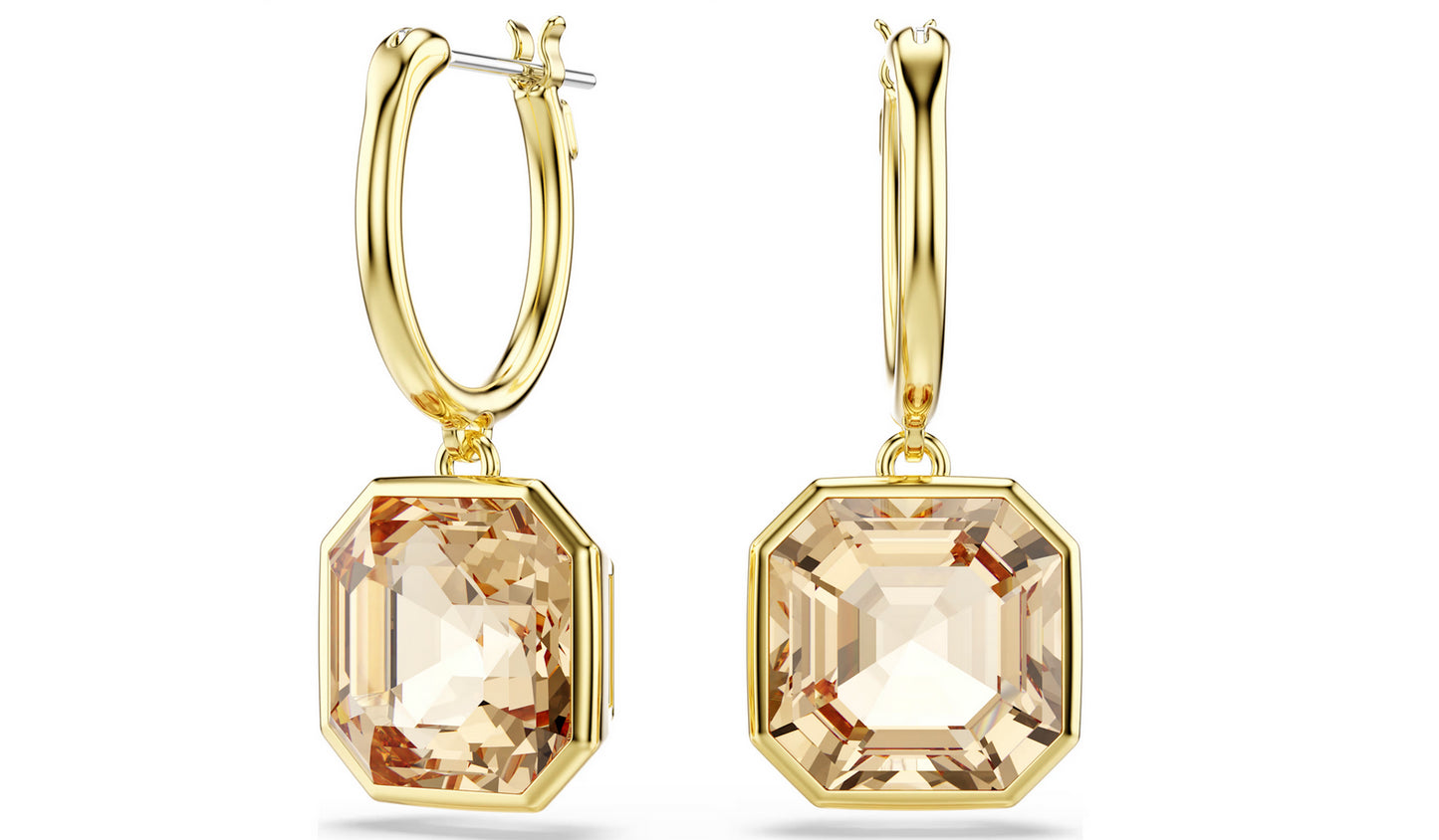 SWAROVSKI 5731148 Orecchini pendenti Millenia Taglio squadrato Caramello