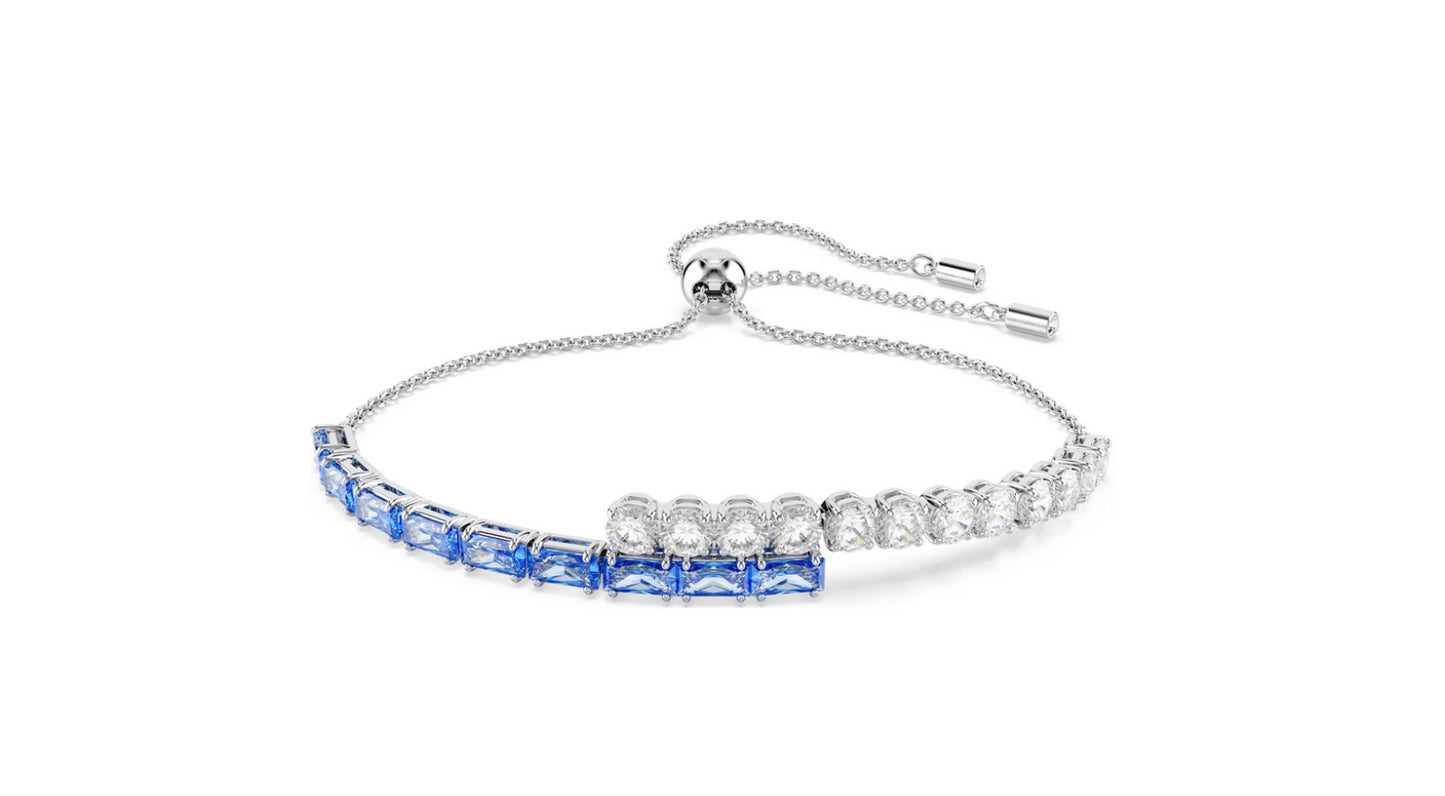 SWAROVSKI 5732266 Braccialetto Matrix Taglio misto Blu Placcato rodio