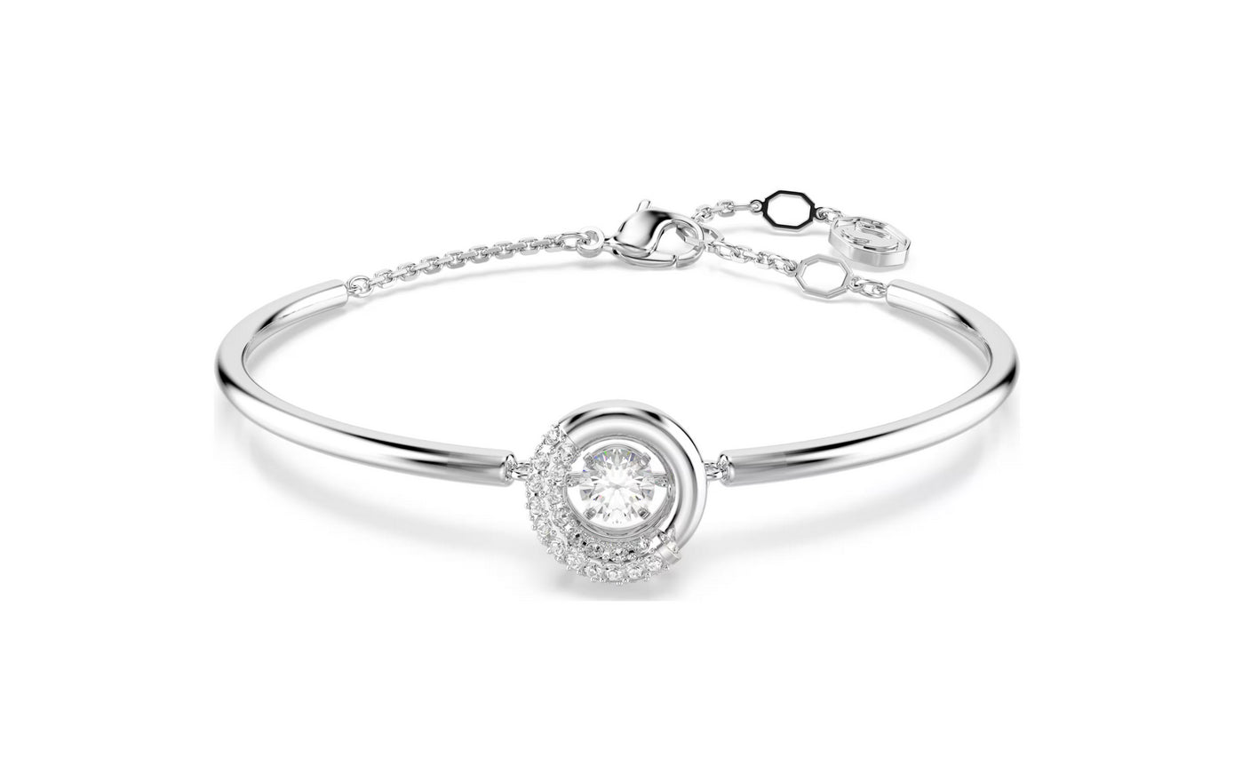 SWAROVSKI 5733399 Bracciale rigido Dextera Taglio Round Bianco Placcato rodio