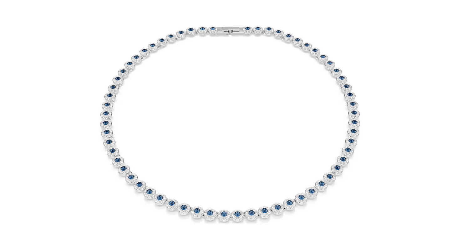 SWAROVSKI 5733402 Collana Tennis Una Angelic Taglio Round Blu